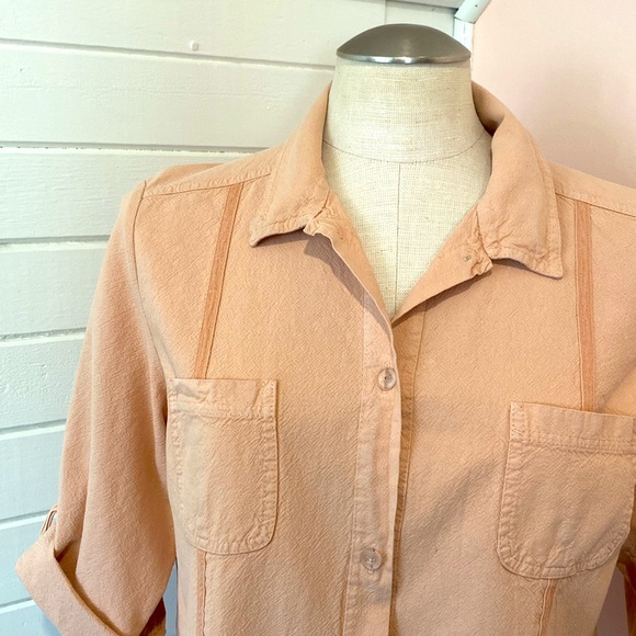 Vintage ‘LA Seat Covers’ Peach Shirt, 70s/80s, Size M - Picture 2 of 8